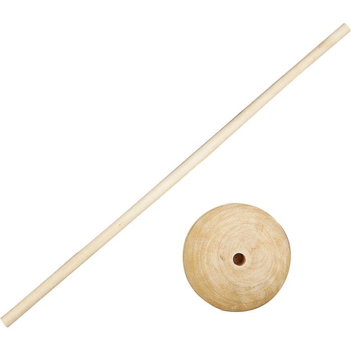 Pinne med fot, H: 30 cm, Dia. 6,5 cm, Hålstl. 8 mm, 5set/ 1 förp.