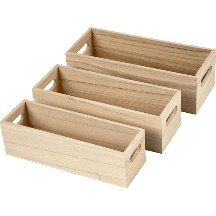 Depotlåda, H: 6,5-7,5 cm, L: 22+23,5+25 cm, B: 6,5+7,5+8,5 cm, 3st./ 1 set
