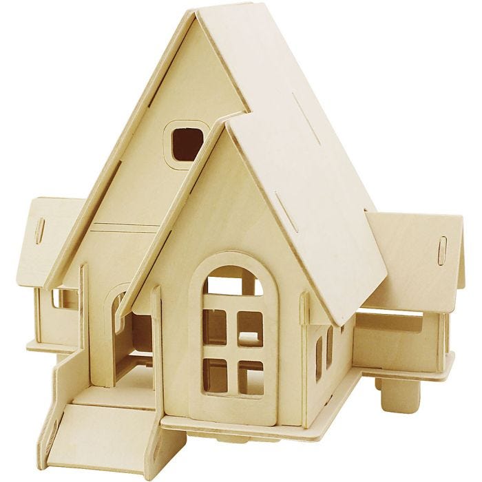 3D Konstruktionsfigur, Hus med ramp, stl. 22,5x17,5x20,5 , 1 st.