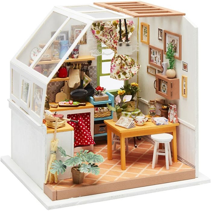 DIY Miniatyrrum, Kök, H: 18,7 cm, B: 19 cm, 1 st.