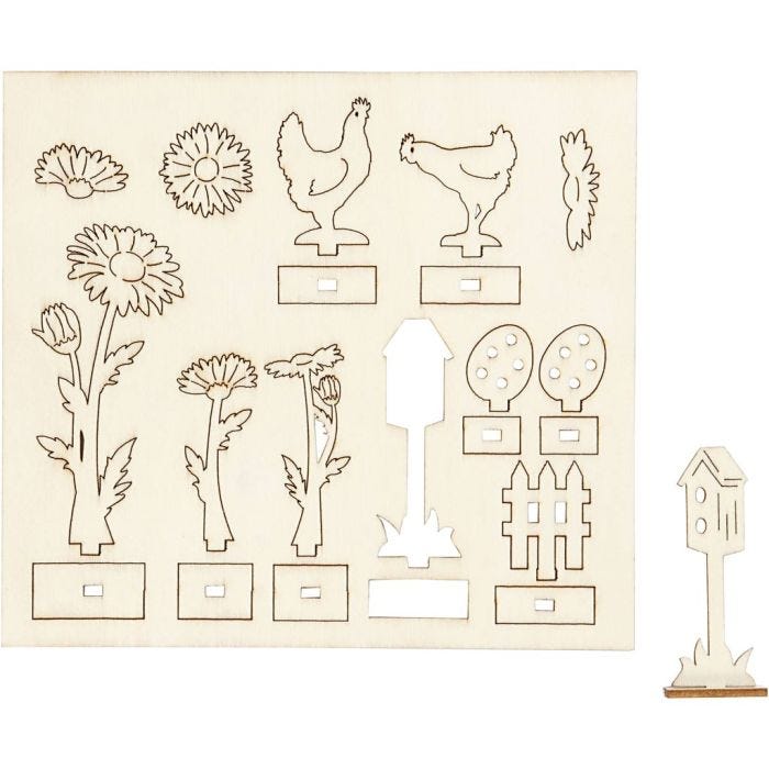 Sätt-ihop-själv träfigurer, L: 15,5 cm, B: 17 cm, 1 förp.