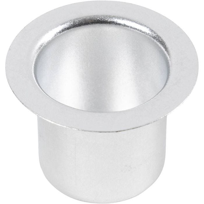 Metallinsats för ljus, H: 23 mm, Dia. 31 mm, 12st./ 1 förp.