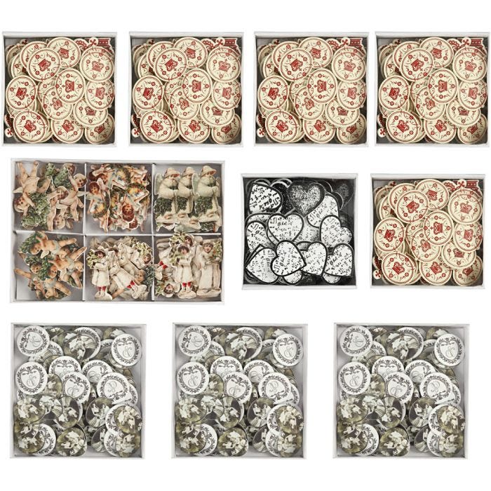 Trästickers, stl. 20-50 mm, Innehållet kan variera , 10 förp./ 1 förp.