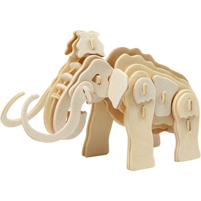 3D konstruktionsfigur, mammut, stl. 19x8,5x11 cm, 1 st.