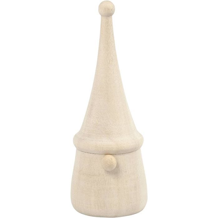 Skandinavisk tomtenisse, H: 8 cm, Dia. 3 cm, 1 st.