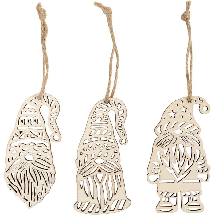 Skandinavisk tomtenisse, H: 8 cm, B: 4 cm, 6 st./ 1 förp.