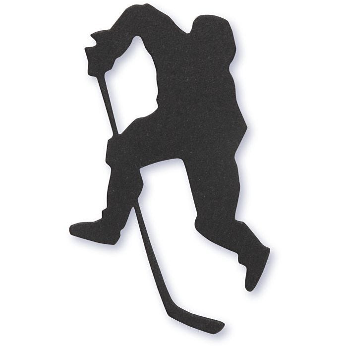 Kartongetiketter, ishockeyspelare, stl. 54x64 mm, svart, 10st./ 1 förp.
