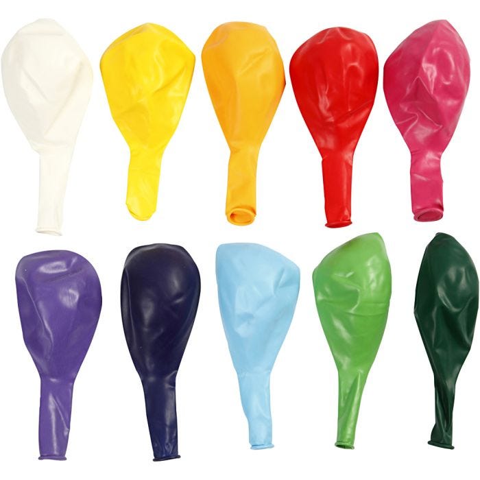 Ballonger, runda, Dia. 23 cm, mixade färger, 10st./ 1 förp.