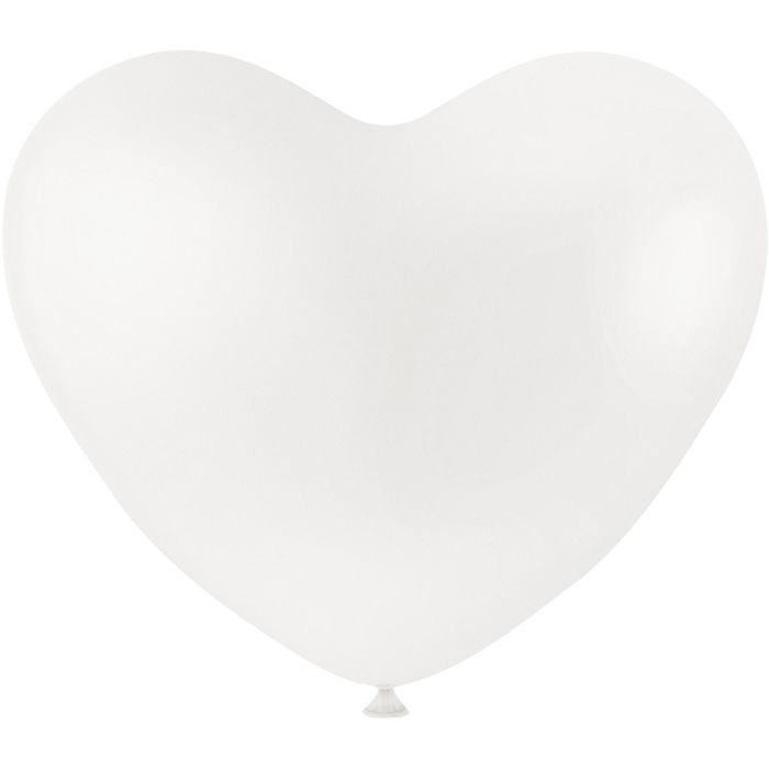 Ballonger, hjärtan, vit, 8st./ 1 förp.