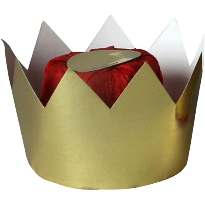 Drottningkrona, H: 7 cm, Dia. 9 cm, guld, 1 st.