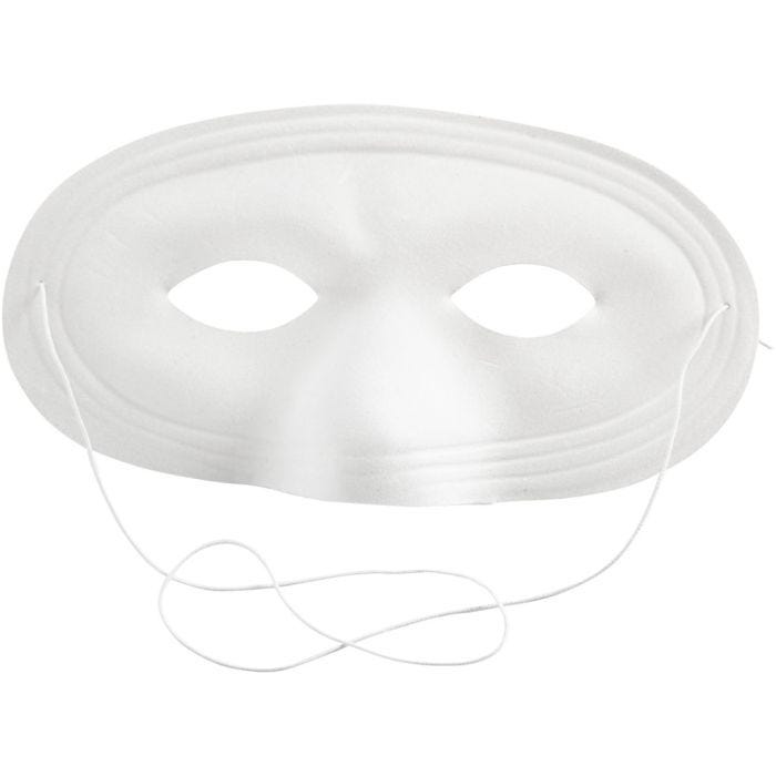 Halvmaske, H: 10 cm, B: 17,5 cm, vit, 1 st.