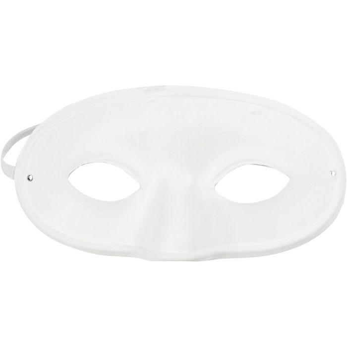Halvmaske, H: 9,5 cm, B: 18,5 cm, vit, 10st./ 1 förp.