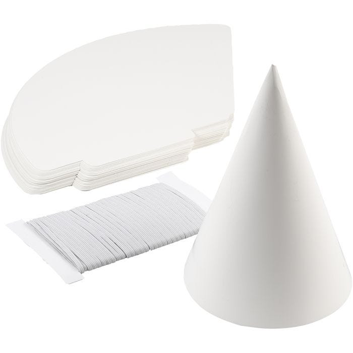 Kartongstrut, H: 23 cm, Dia. 16,5 cm, 230 g, vit, 50st./ 1 förp.