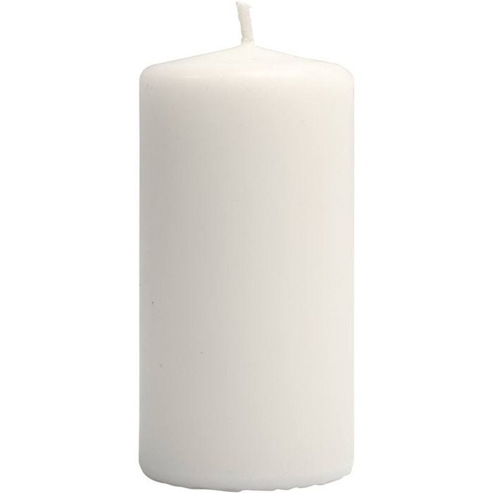 Blockljus, H: 100 mm, Dia. 50 mm, vit, 12 st./ 1 förp.