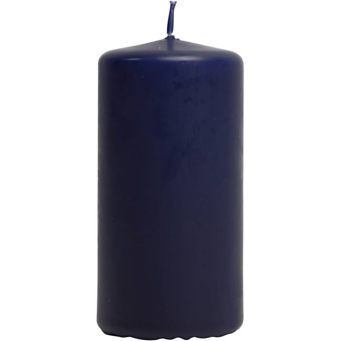 Blockljus, H: 100 mm, Dia. 50 mm, blå, 12 st./ 1 förp.