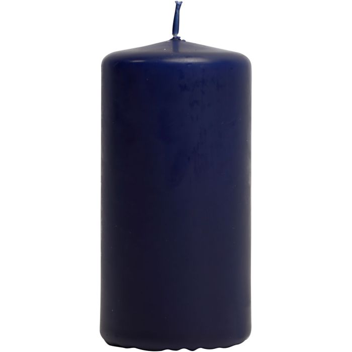 Blockljus, H: 100 mm, Dia. 50 mm, blå, 6st./ 1 förp.