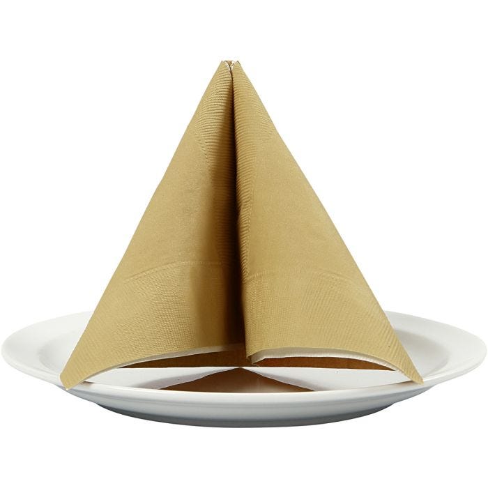 Servetter, stl. 40x40 cm, 60 g, guld, 20 st./ 1 förp.