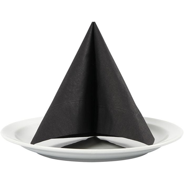Servetter, stl. 33x33 cm, svart, 20 st./ 1 förp.
