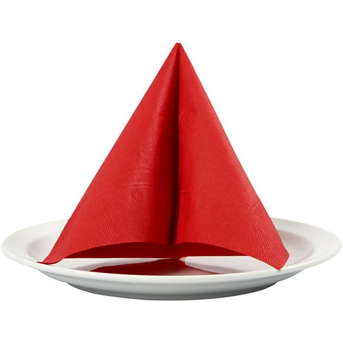 Servetter, stl. 33x33 cm, röd, 20st./ 1 förp.
