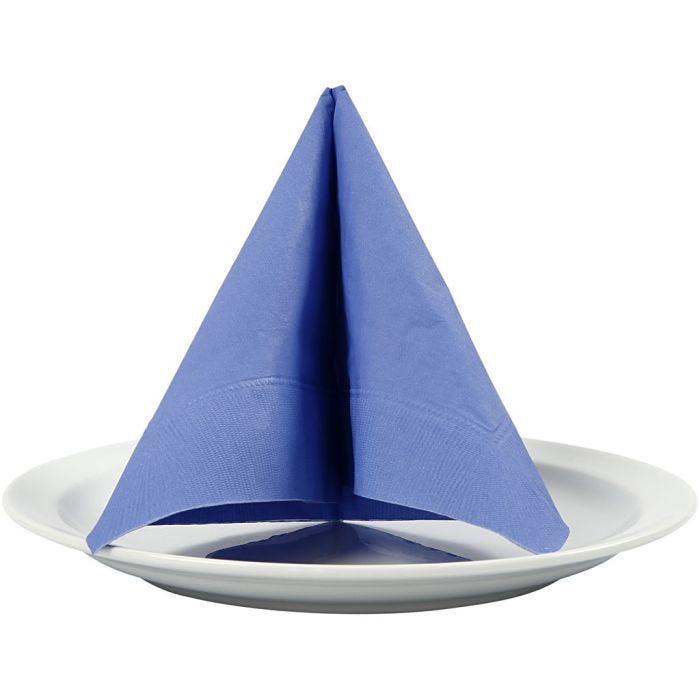 Servetter, vit baksida, stl. 33x33 cm, ljusblå, 20st./ 1 förp.