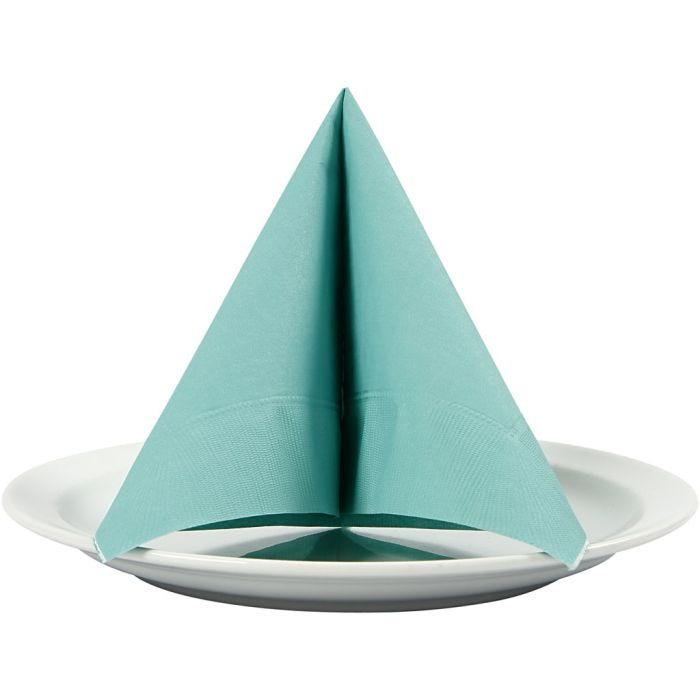 Servetter, vit baksida, stl. 33x33 cm, ljusturkos, 20 st./ 1 förp.
