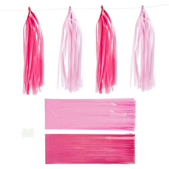 Tofs, stl. 12x35 cm, rosa, ljusröd, 12st./ 1 förp.