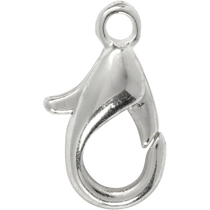 Karbinhake, L: 10 mm, försilvrad, 100 st./ 1 förp.