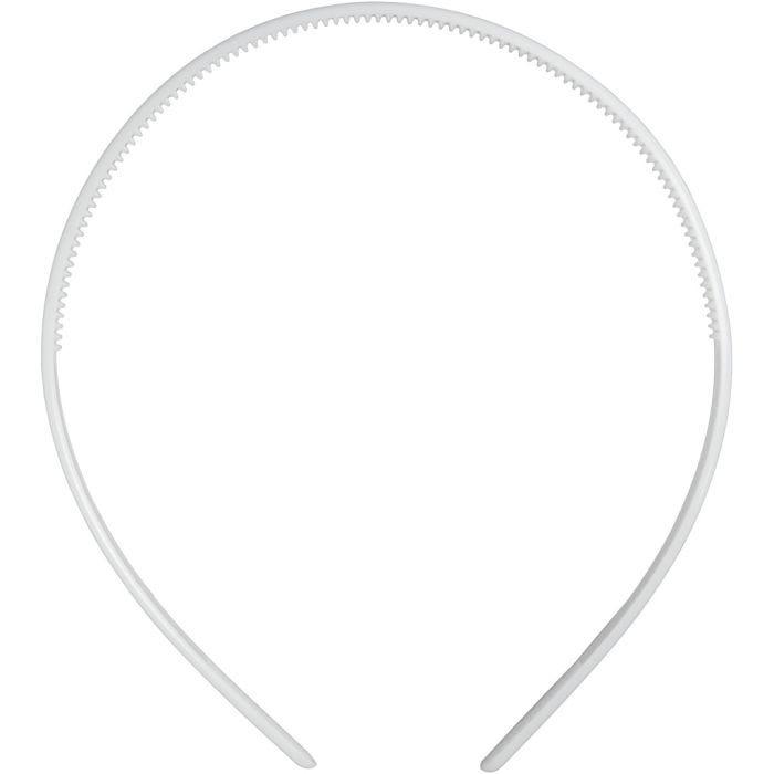 Diadem, B: 8 mm, vit, 5st./ 1 förp.