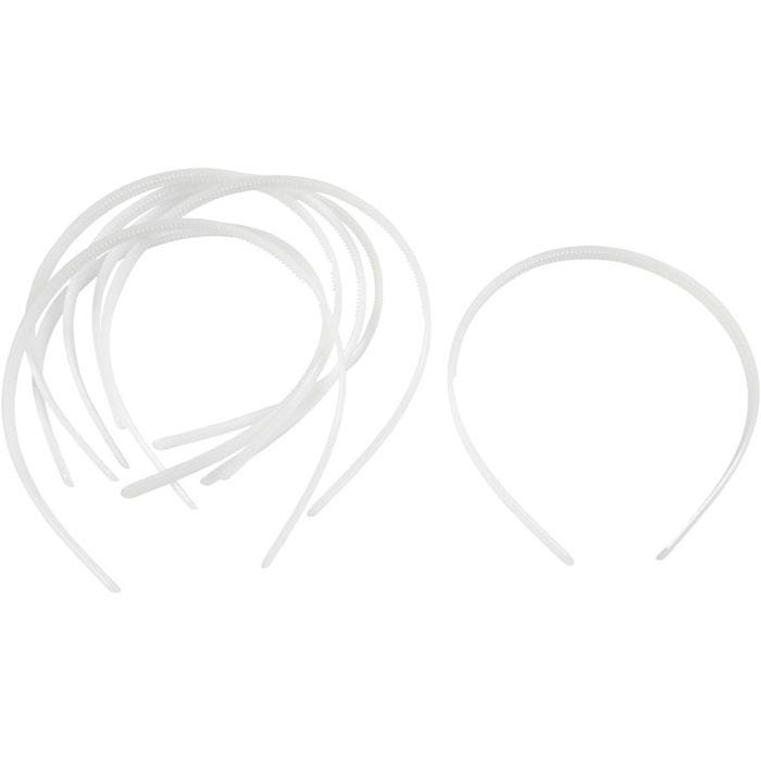 Diadem, B: 8 mm, vit, 20 st./ 1 förp.