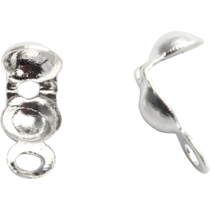 Knuttäckare med ögla, L: 8 mm, Dia. 3 mm, försilvrad, 20 st./ 1 förp.