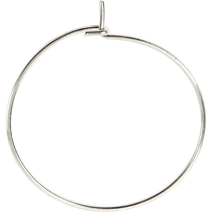 Kreoler, Dia. 20 mm, försilvrad, 8 st./ 1 förp.