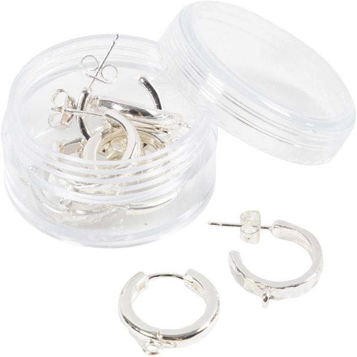 Creoler, Dia. 15 mm, tjocklek 3 mm, försilvrad, 2x2 par/ 1 förp.