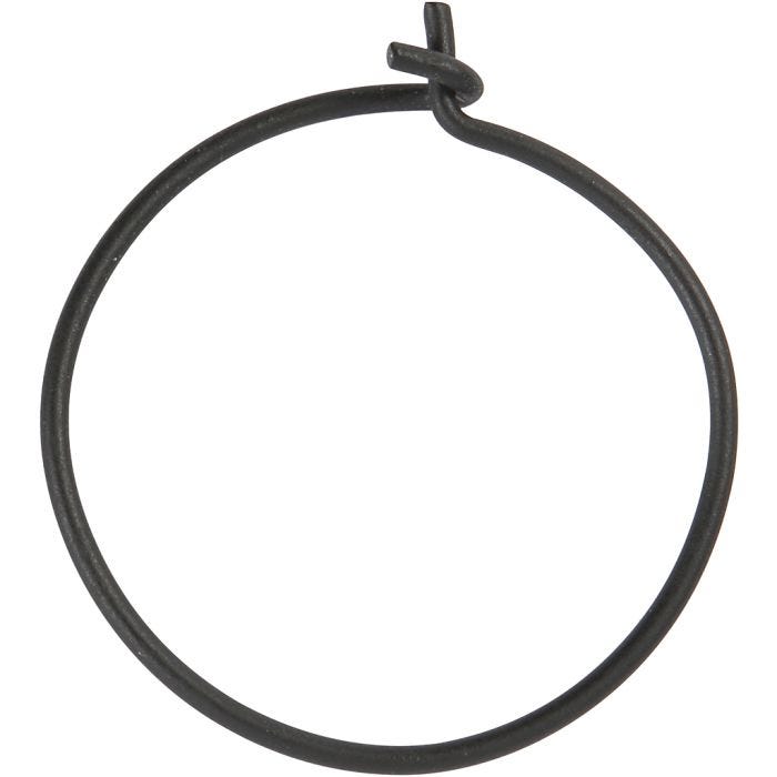 Kreoler, Dia. 20 mm, svart, 8 st./ 1 förp.