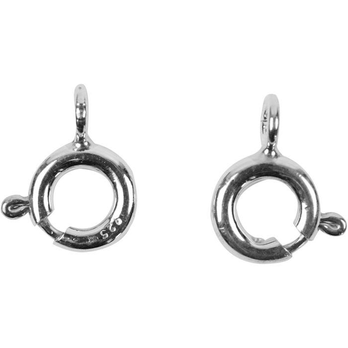 Fjäderlås, Dia. 6 mm, silver, 10 st./ 1 förp.