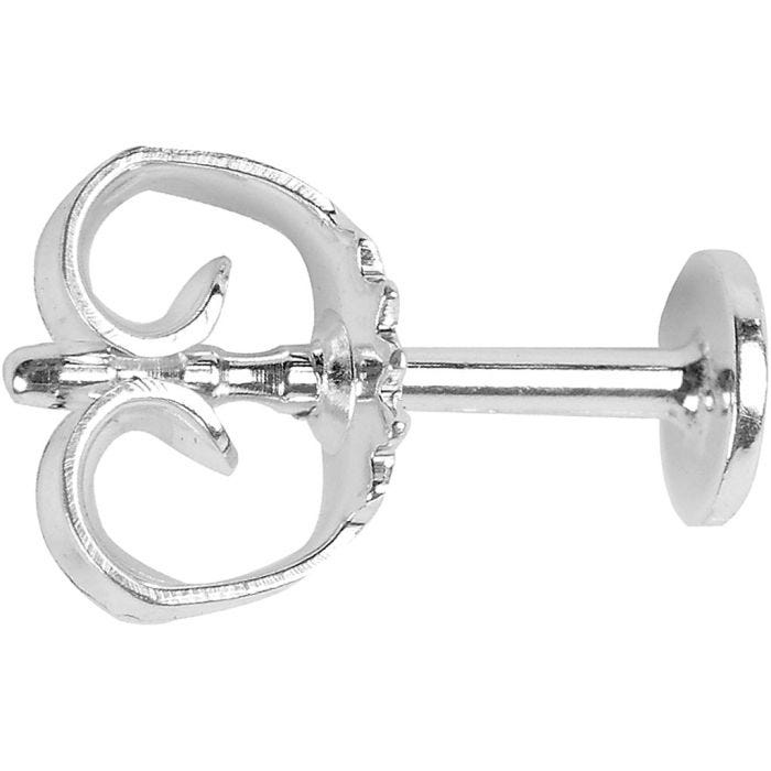 Öronstift, L: 13 mm, Dia. 5 mm, silver, 10 st./ 1 förp.
