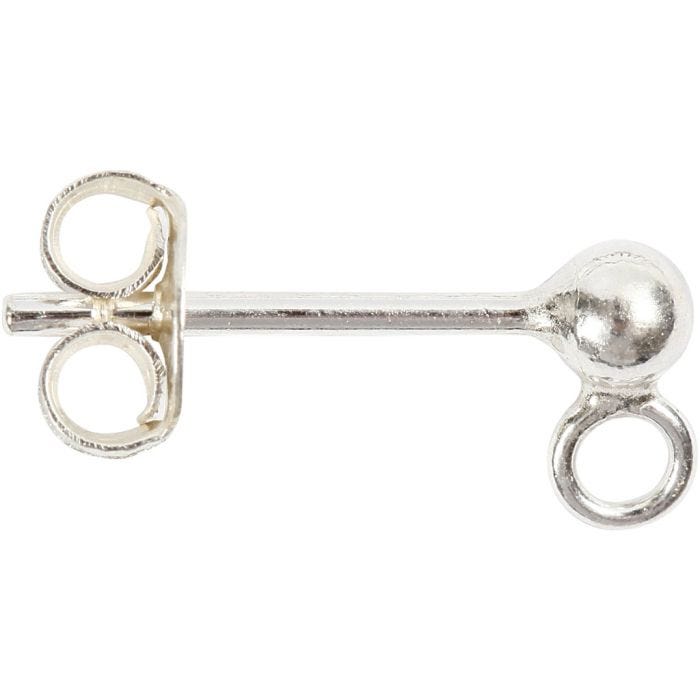 Öronstickare, L: 13 mm, silver, 10 st./ 1 förp.