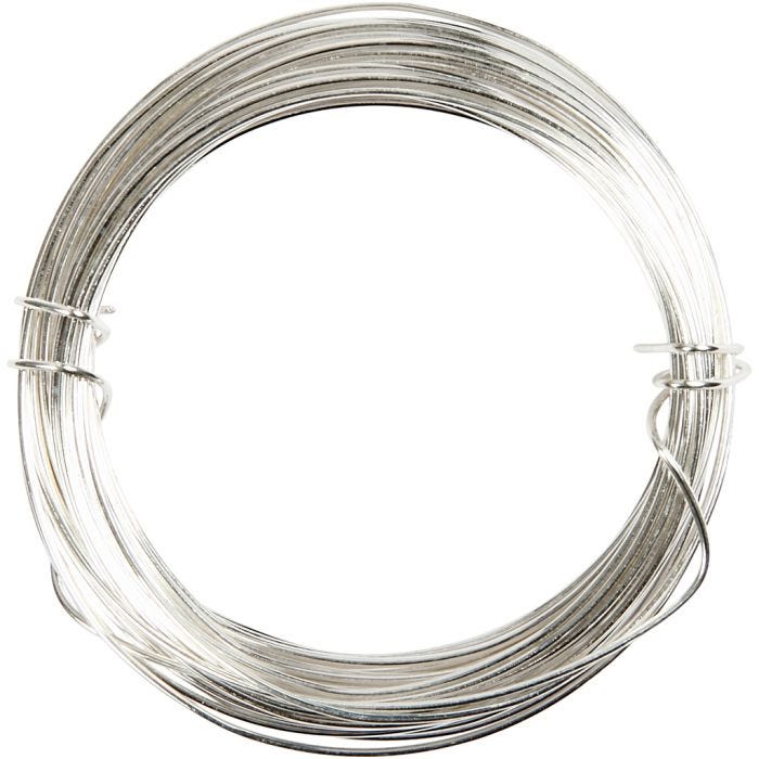 Försilvrad tråd, tjocklek 0,8 mm, försilvrad, 6 m/ 1 rl.