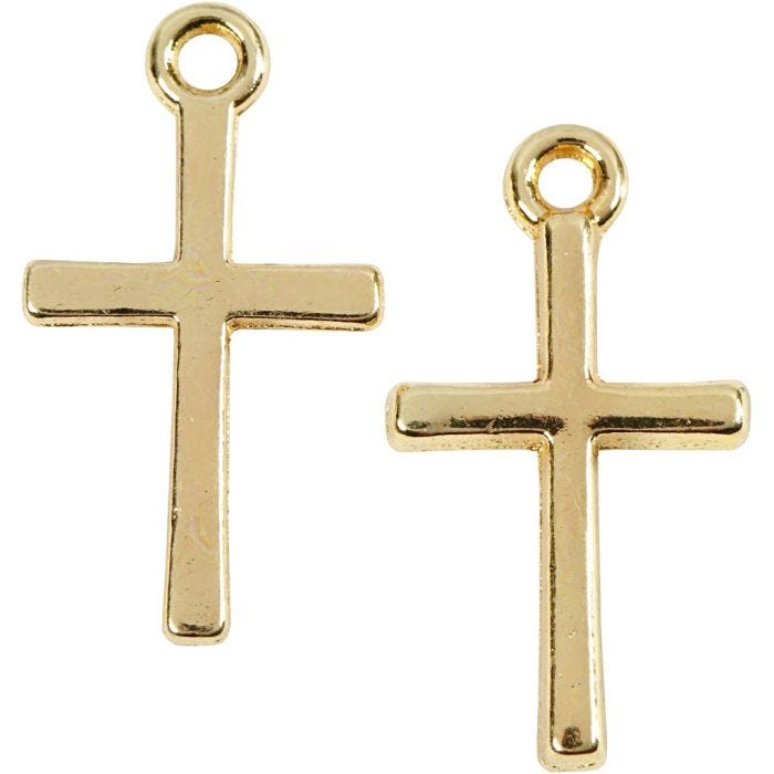 Kors berlock, stl. 10x18 mm, förgylld, 20 st./ 1 förp.