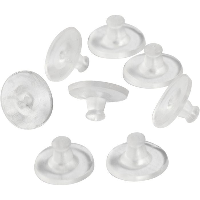 Lås till öronstickare, Dia. 10 mm, transparent, 10 par/ 1 förp.