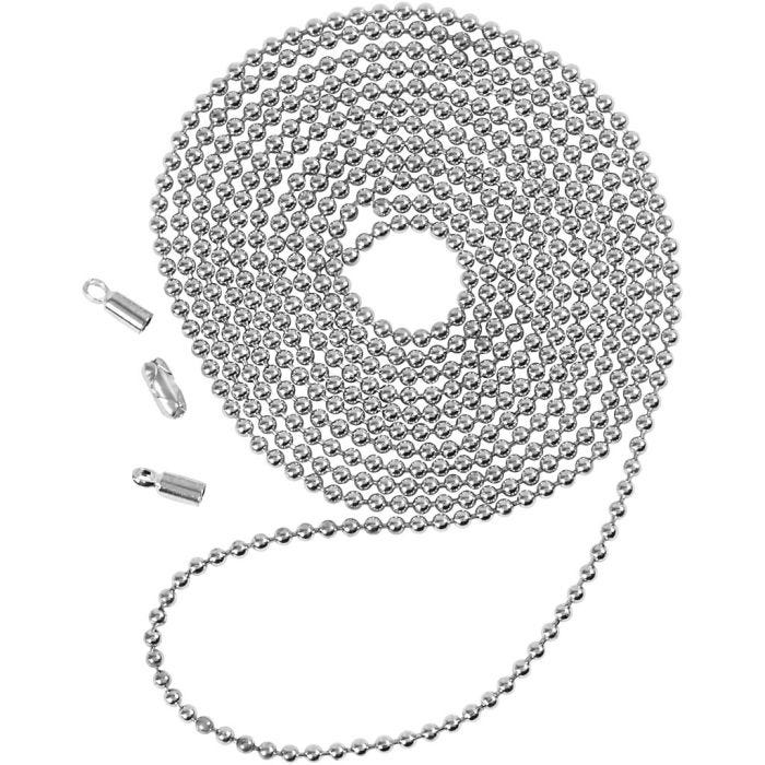 Kulkedja, Dia. 1,5 mm, försilvrad, 1 m/ 1 förp.
