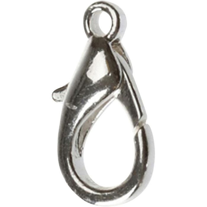 Karbinhake, L: 18 mm, försilvrad, 25 st./ 1 förp.