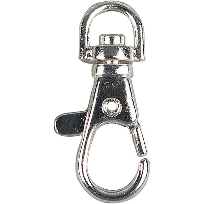Karbinhakar, H: 3,7 cm, Dia. 37 mm, B: 1,4 cm, försilvrad, 15st./ 1 förp.