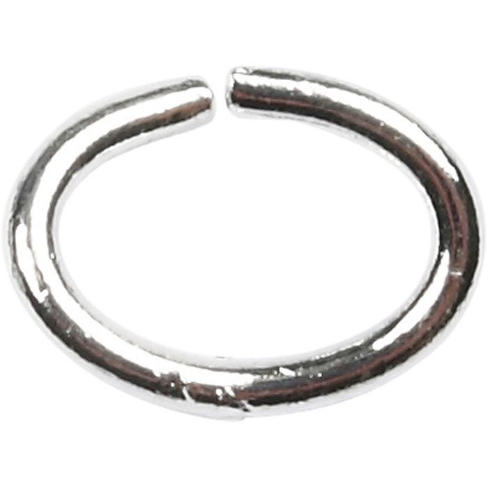 Ovala ringar, tjocklek 1 mm, försilvrad, 40 st./ 1 förp.