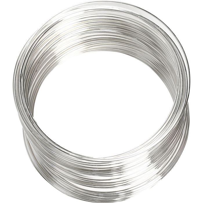 Memorywire, Dia. 6 cm, tjocklek 0,8 mm, försilvrad, 1 st.