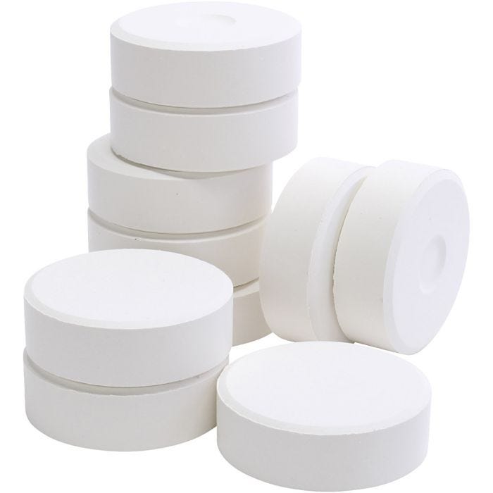 Tempera vattenfärger, H: 19 mm, Dia. 57 mm, vit, 10 st./ 1 förp.