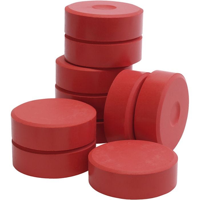 Tempera vattenfärger, H: 19 mm, Dia. 57 mm, röd, 10 st./ 1 förp.