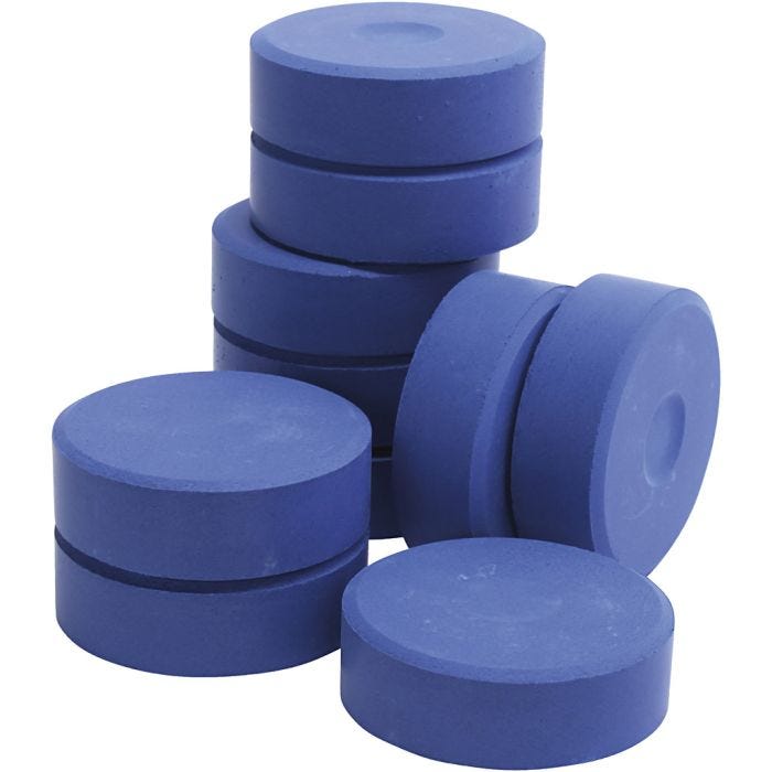 Tempera vattenfärger, H: 19 mm, Dia. 57 mm, blå, 10 st./ 1 förp.