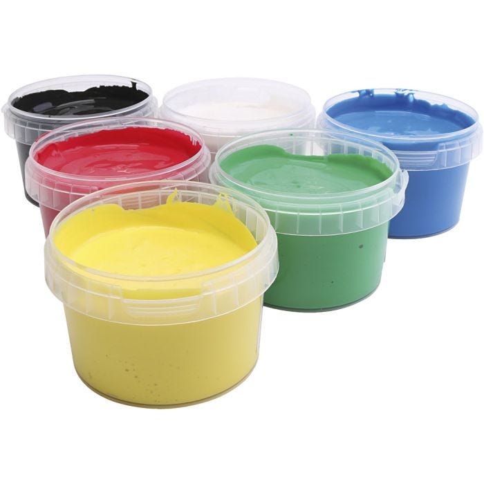 PRIMO Fingerfärg, mixade färger, 6x250 ml/ 1 förp.