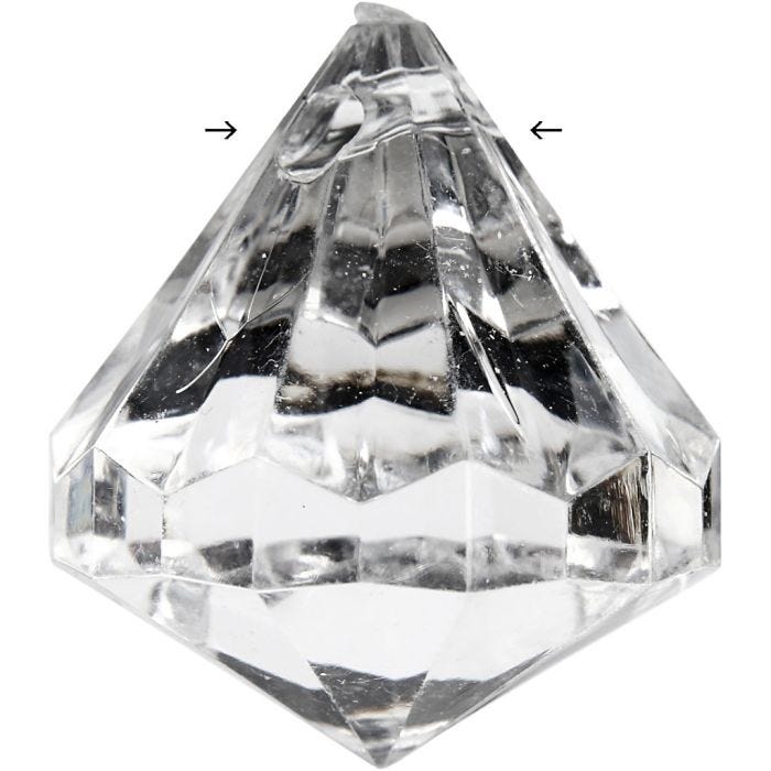 Prismor, stl. 27x30 mm, Hålstl. 2,5 mm, blank transparent, 8 st./ 1 förp.