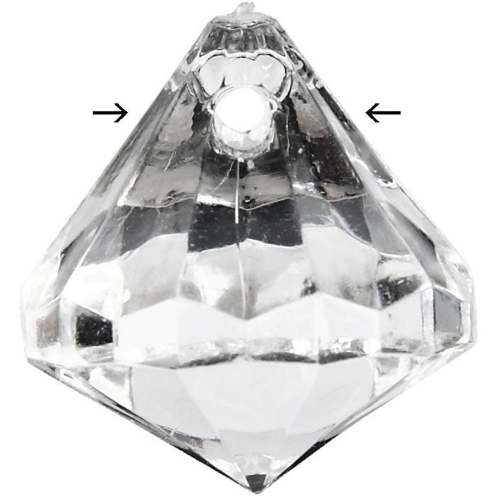 Prismor, stl. 17x16 mm, Hålstl. 1,2 mm, blank transparent, 43st./ 1 förp.